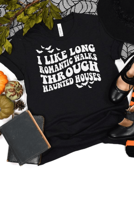 LONG WALKS THROUGH HAUNTED HOUSES GRAPHIC TEE