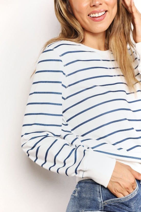 DOULE TAKE STRIPED LONG SLEEVE TOP