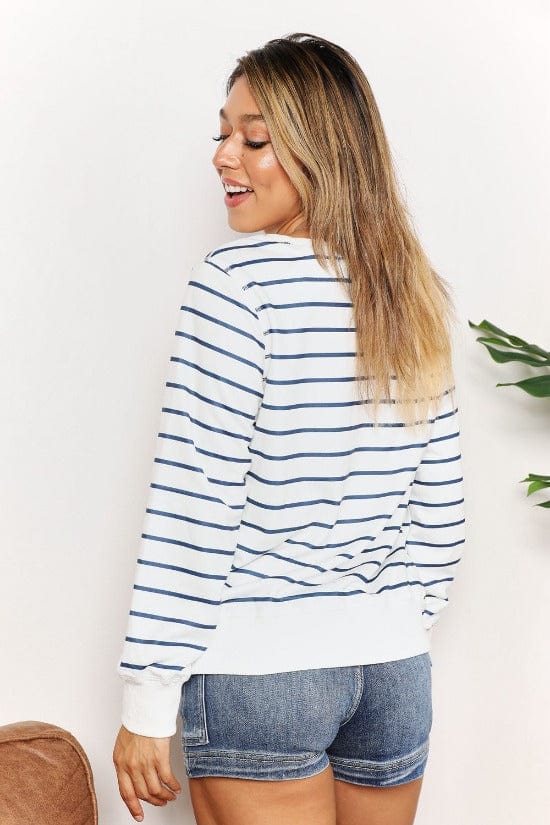 DOULE TAKE STRIPED LONG SLEEVE TOP