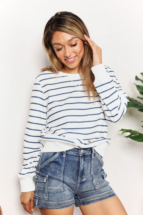 DOULE TAKE STRIPED LONG SLEEVE TOP