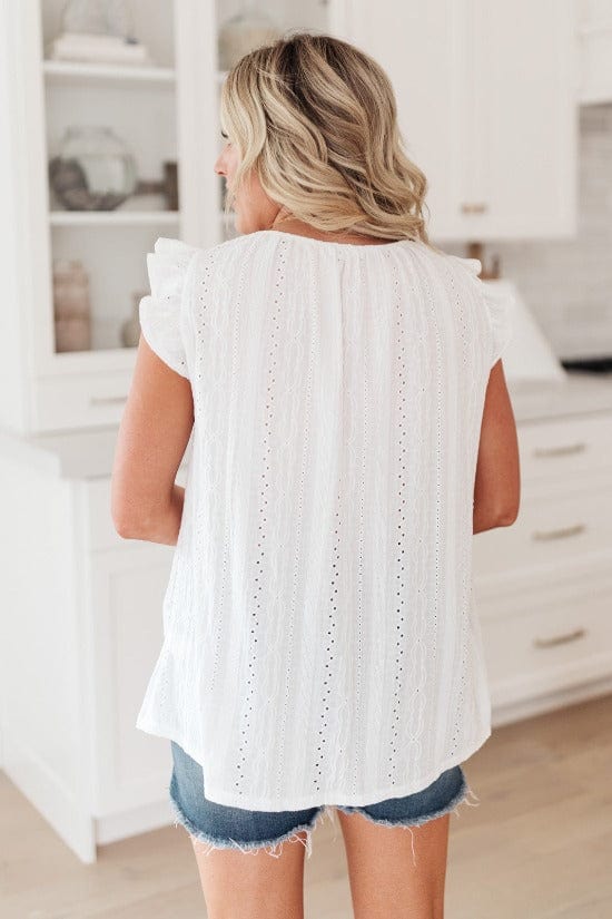 Walk in the park top Ivory Eyelet